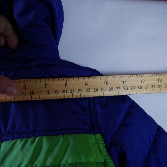 Little Me Baby Boys' 12M Quilted Puff Jacket Green Fleece Lined Front Zip Hood - Picture 7 of 11